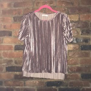 PLEATED VELVET SS TEE